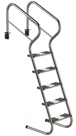 Ideal Eichenwald Treppenleiter mit Sicherheitsstufe mit 5 Stufen Modell 53