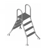 IDEAL Vysoký bazénový rebrík  3/3 stupňový, AISI 304