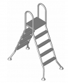 Vysoký bazénový rebrík 4/4 stupňový, AISI 304