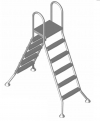 Vysoký bazénový rebrík 5/5 stupňový, AISI 304