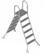 Vysoký bazénový rebrík  5/5 stupňový, AISI 304