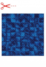 AVfol Decor Csúszásgátló - Kék Mozaik Electric; 1,65 m szélesség, 1,5 mm vastagság - méteráru - Medence fólia, az ár m2-re vonatkozik