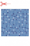 AVfol Decor Anti-Rutsch - Blau Mosaik; 1,65 m Breite, 1,5 mm, in Metern verkauft