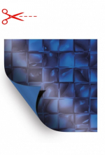 AVfol Decor - Blau Mosaik Electric; 1,65 m Breite, 1,5 mm, Meterware - Poolfolie, Preis pro m2