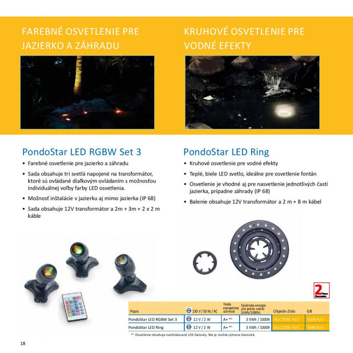 Pontec PondoStar LED RGBW Set 3 - LED bodové svetlá