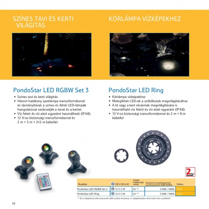 Pontec PondoStar LED RGBW Set 3 - LED pont világítás