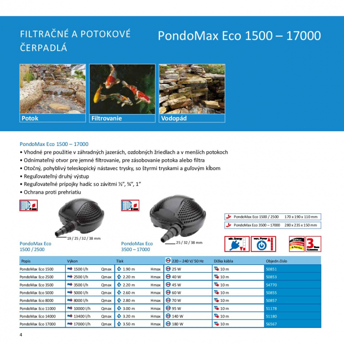 Pontec PondoMax Eco 2500 - Filtračné čerpadlo