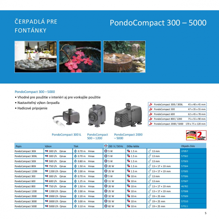 Pontec PondoCompact 300 - Čerpadlo pre fontány a vodné dekorácie