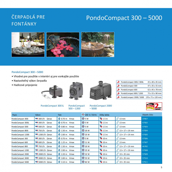 Pontec PondoCompact 5000 - Čerpadlo pre vodné dekorácie