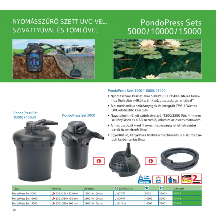 Pontec PondoPress Set 5000 energiatakarékos nyomásszűrő készlet