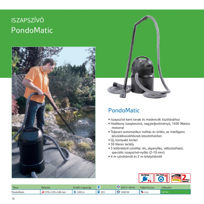 Pontec PondoMatic tóporszívó