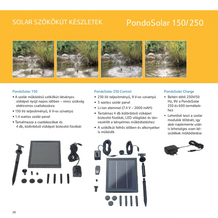 Pontec PondoSolar 250 Control napelemes szökőkút