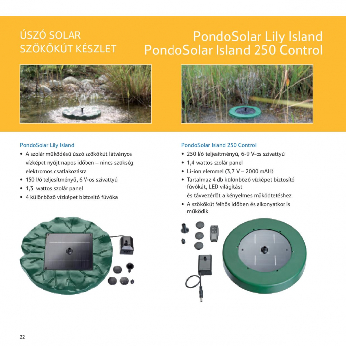 Pontec PondoSolar Lily Island - Napelemes szökőkút