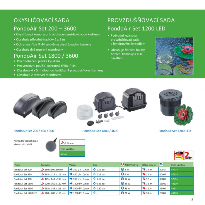 Pontec PondoAir Set 3600 - provzdušňovací sada