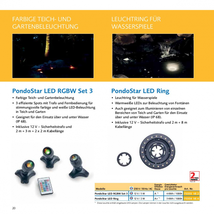 Pontec PondoStar LED RGBW Set 3 - Wasserbeleuchtung set