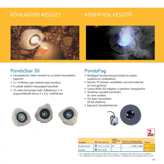 Pontec PondoFog -  úszó ködfátyol készítő gép RGB színes világítással