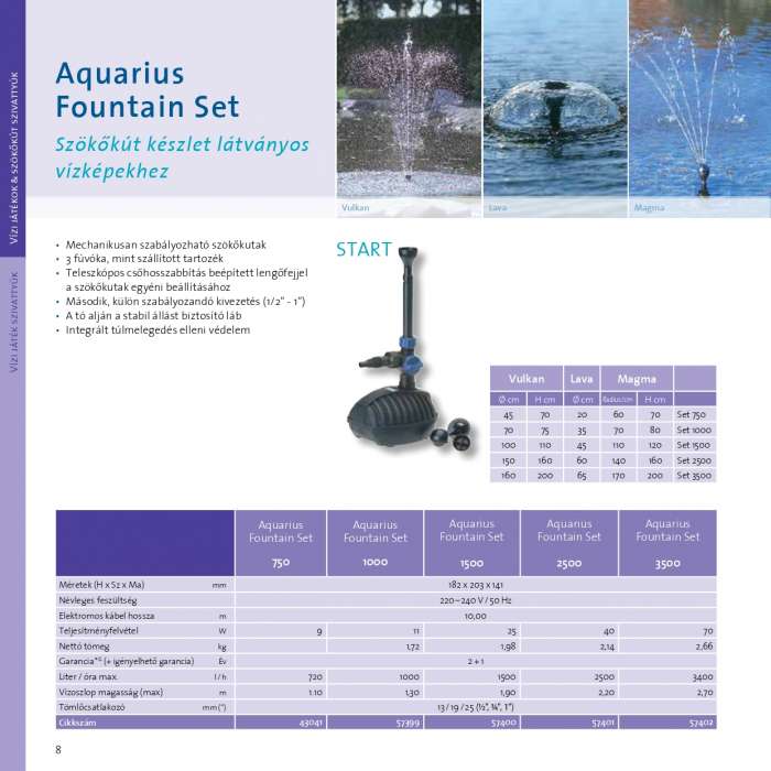Oase Aquarius 2500 - Szökőkút készlet