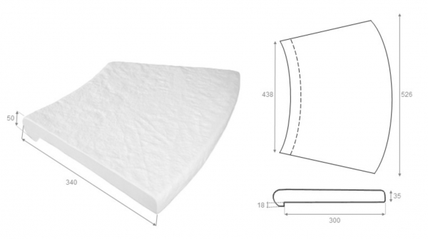 Bazénový lem s nosom Rádius R175 cm vnútorný, betón Exclusive