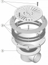 Odpływ podłogowy Ø 210 mm z kratką z tworzywa ABS - kolor kość słoniowa (RAL1015)