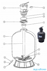 Części zamienne - Zbiornik filtracyjny Azur 560 z zaworem sześciodrogowym na podstawie