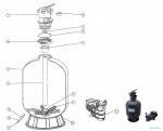 Ersatzteile für Komplette Sand-Filteranlext.e KIT 380 auf dem Gestell, mit Micro Delfino II 25, 4 m3/h Pumpe, ohne Verbindungsrohr