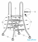  Náhradné diely pre vysoký bazénový rebrík 4/1 stupňový, AISI 304