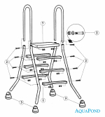 Części zamienne do wysokiej drabinki basenowej 5/5 stopni, AISI 304