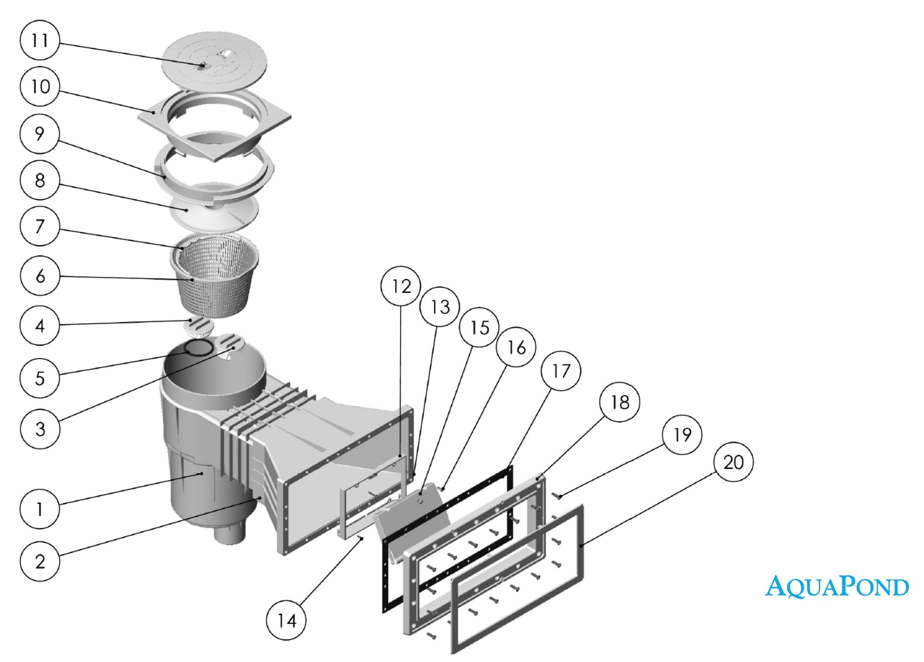 Ersatzteile für Skimmer 17,5 l, breit , Folie/ Kunststoff/