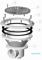 Náhradní díly pro podlahovou výpust VA pro fóliové bazény