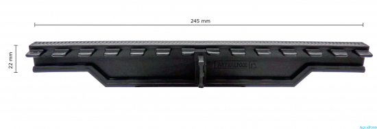 Přelivná mřížka bazénu - Roll rošt - šírka 245 mm, výška 22mm - černá RAL 9011