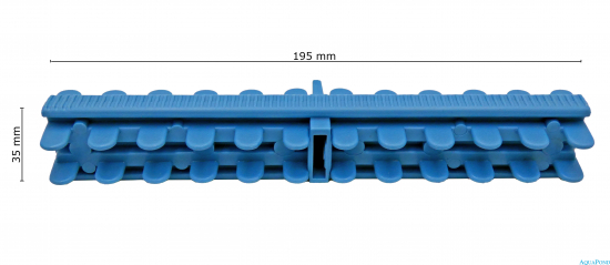 Přelivná mřížka bazénu - Roll rošt - oboustranná - šířka 195 mm, výška 35 mm - bleděmodrá RAL 5024