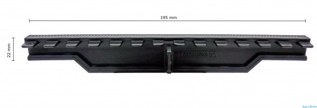 Prelivová mriežka - Roll rošt - šírka 195 mm, výška 22 mm - čierna RAL 9011