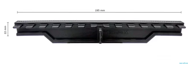 Přelivná mřížka bazénu - Roll rošt - šírka 195 mm, výška 22 mm - černá RAL 9011
