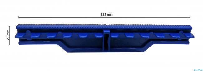 Přelivná mřížka bazénu - Roll rošt - šířka 335 mm, výška 22mm - modrá RAL 5003