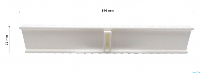 Prelivová mriežka - Roll rošt šírka 196 mm, výška 35 mm - biely