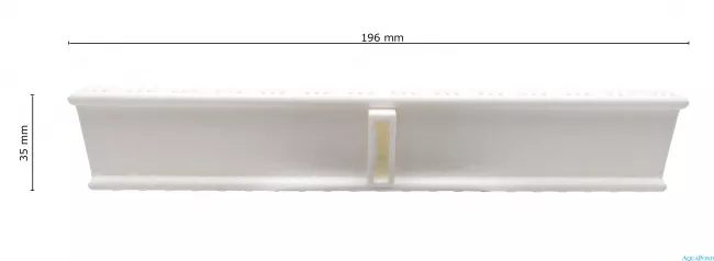 Roll túlfolyó rács (fehér) - szélesség 196 mm, magasság 35 mm