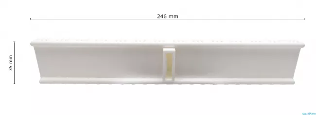 Roll túlfolyó rács privát mendencékhez (fehér) - szélesség 246 mm, magasság