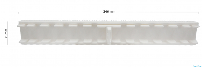 Prelivová mriežka, rošt pro veřejné bazény-Bílý - šířka 246 mm, výška 35 mm