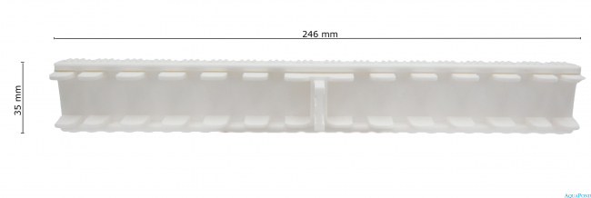 Prelivová mriežka, rošt pre verejné bazény- biely - šírka 246 mm, výška 35 mm