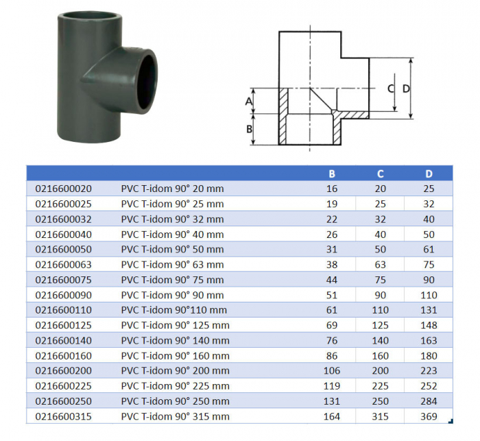 PVC T-idom 90