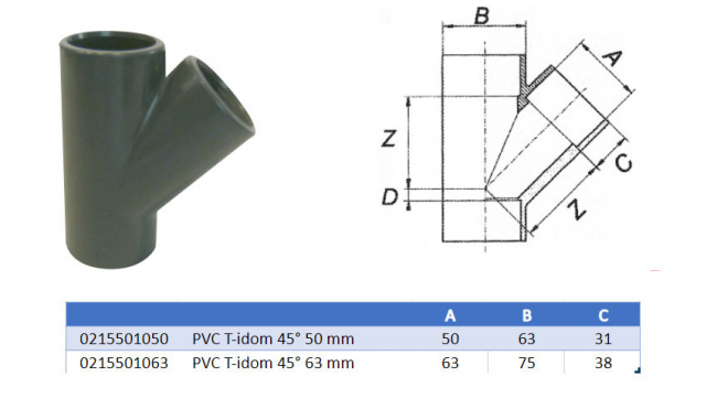 PVC T-idom 45