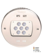 Oświetlenie LED Hugo Lahme - Światło białe dzienne 6000 K; 24 V; 28 diod LED, Ø 270 mm, brąz czerwony, do basenów foliowych i ceramicznych