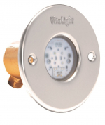 Luce LED Hugo Lahme - RGBW colorata; 24 V; 4 LED, Ø 110 mm, acciaio inossidabile
