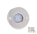 Oświetlenie LED Hugo Lahme - RGBW kolorowe; 24 V; 4 diody LED, Ø 110 mm, czerwonobrązowe - odporne na słoną wodę