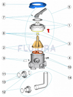 Náhradní díli pro šesticestný ventil boční pro filtry Cantabric, Bilbao, RapidPool, UVE, Vesubio, Atlas, Millenium - připojení 2’’