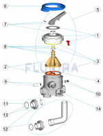 Ersatzteile für Sechswegeventil für Filter Cantabric, Bilbao, RapidPool, UVE, Vesubio, Atlas und Millenium - Ausgänge 2