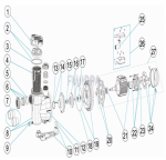 Náhradné diely pre bazénové čerpadlo Astralpool Nautilus, 26 m3 / h, 230 / 400 V  - pre slanú vodu 