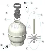 Náhradní díly pro filtrační nádobu Cantabric se šesticestným ventilem 