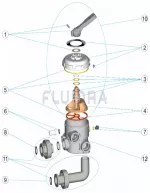 Náhradné diely pre šesťcestný ventil bočný pre filtre Cantabric, Bilbao, RapidPool, UVE, Vesubio, Atlas, Millenium - pripojenie 1 ½
