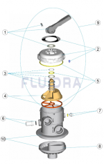 Náhradné diely pre Astralpool horný šesťcestný ventil pre filtre tlakové nádoby Cantabric a Millenium - pripojenie 1 ½